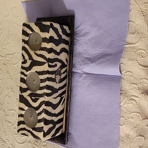 Black & White Swazi Candle With Base